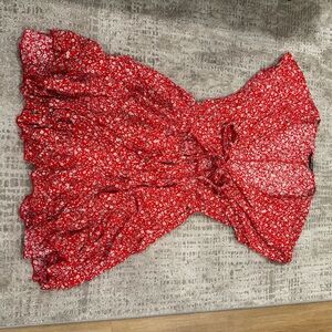 Floral Red Dress